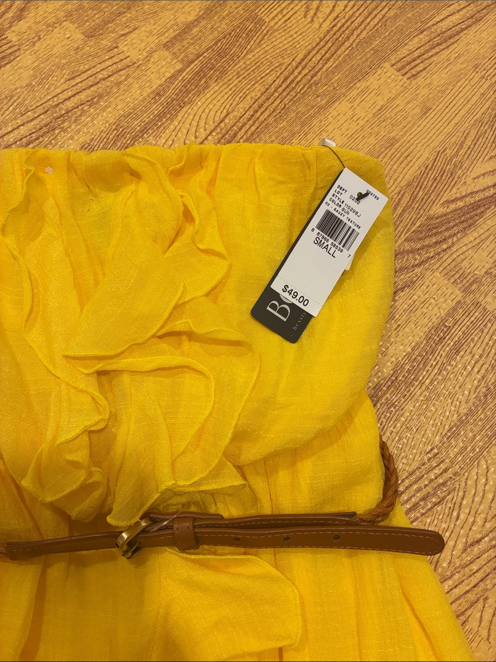 BCX Yellow Strapless Ruffle Dress - Picture 4 of 5